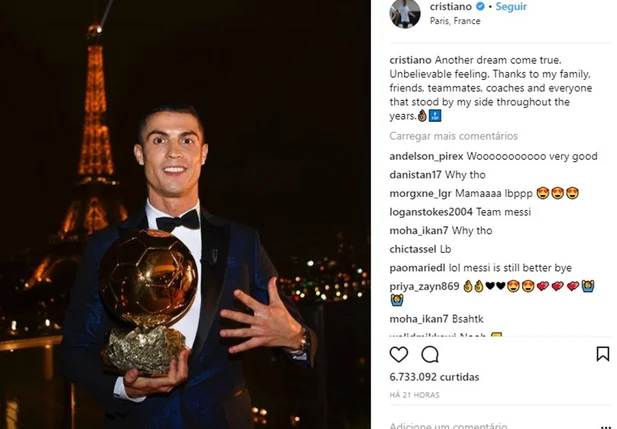 Cristiano Ronaldo, Bola de ouro 2017