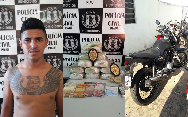 Preso com material e moto apreendidos