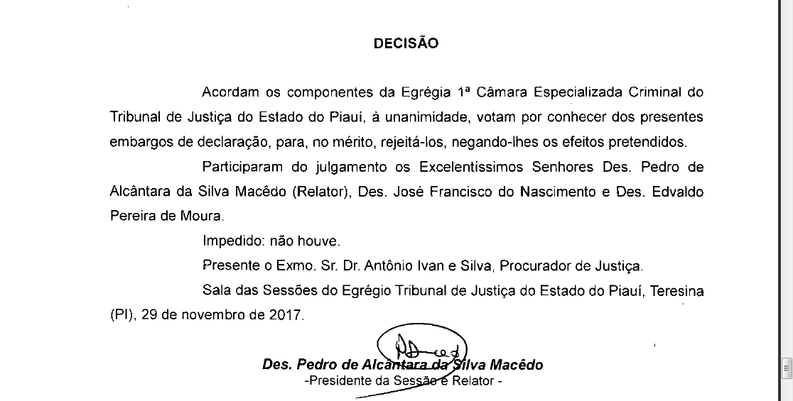 Decisão do TJ-PI