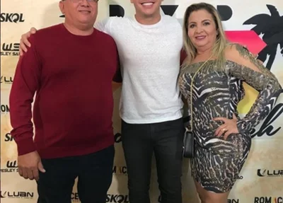 WS com o pai e a mãe Dona Bil
