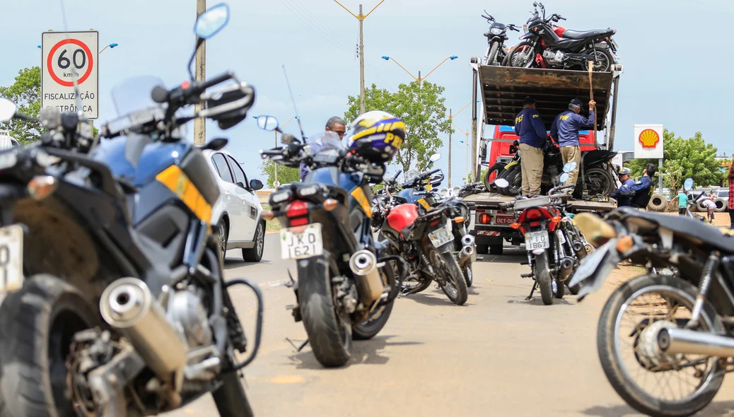 Operação da PF, apreende muitas motos 