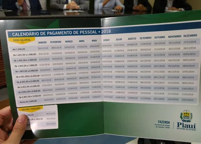 Calendário de Pagamento dos Servidores de 2018