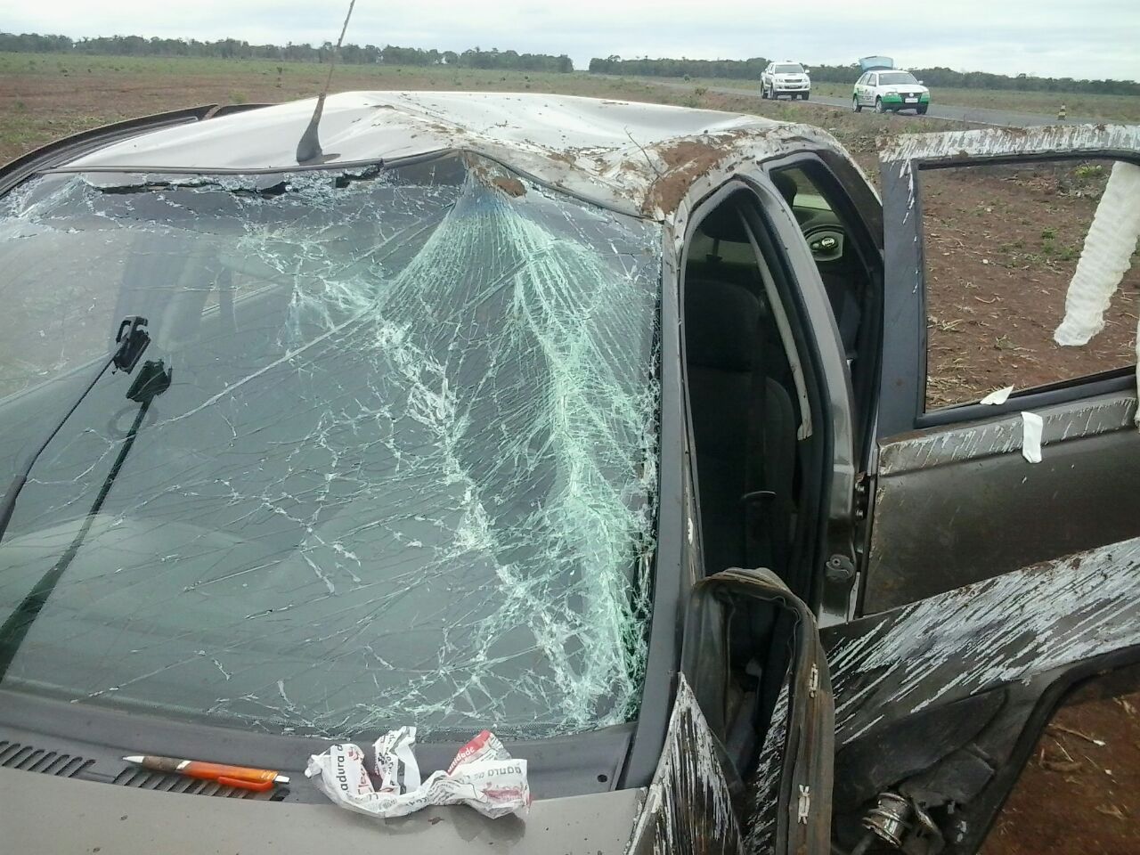 Carro após o acidente