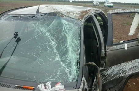 Carro após o acidente