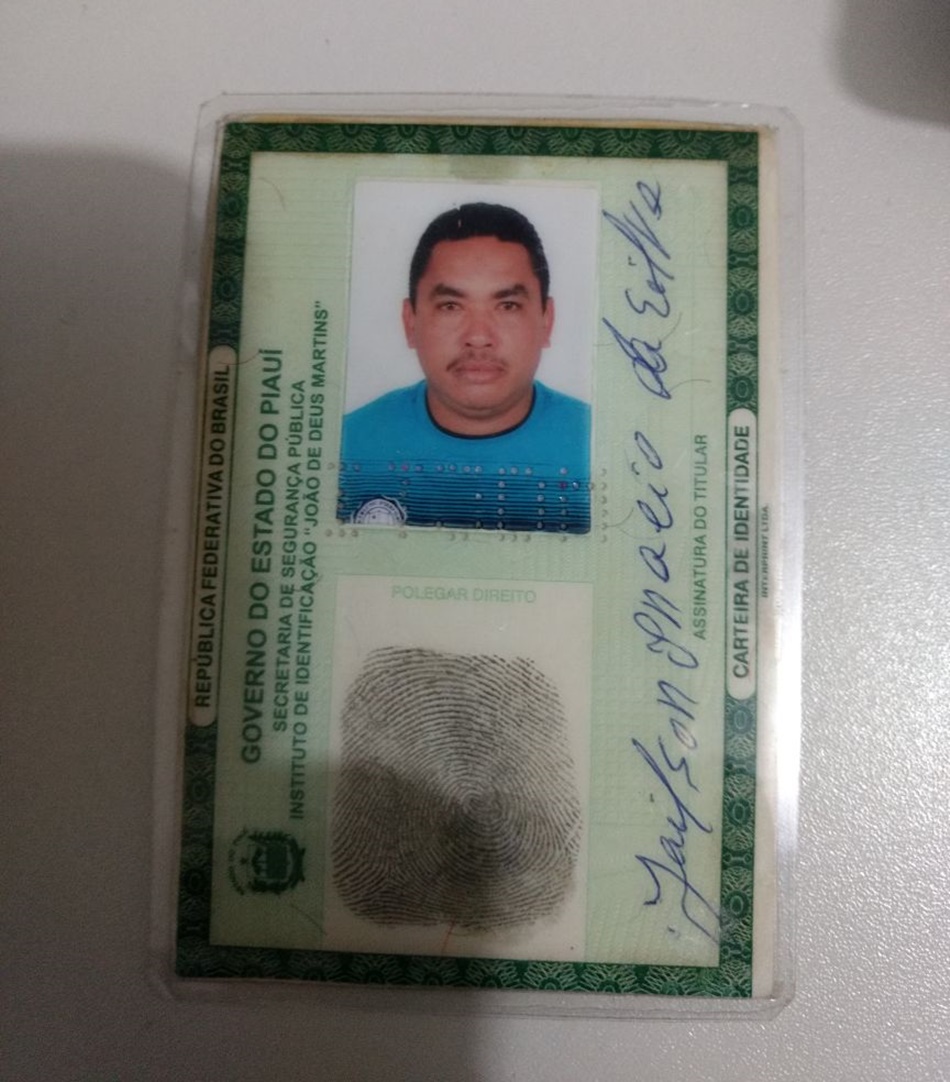 Carteira de Identidade do acusado