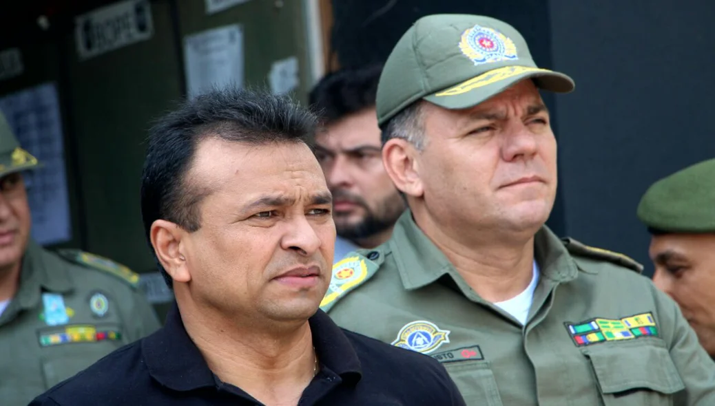 Secretário Fábio Abreu e coronel Carlos Augusto