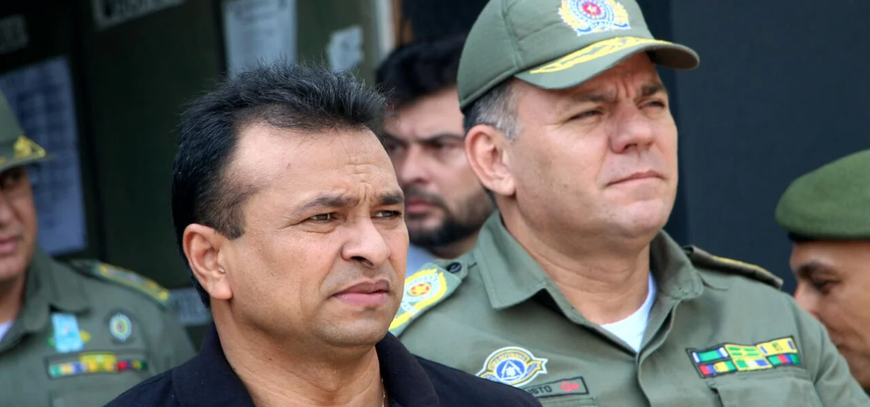 Secretário Fábio Abreu e coronel Carlos Augusto