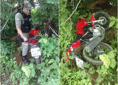 Moto roubada que foi localizada