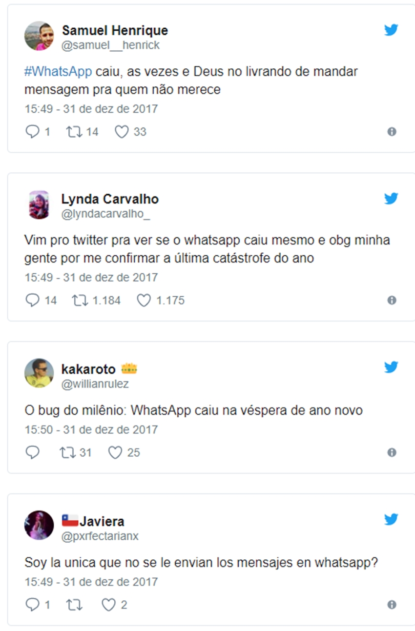 Usuários da plataforma reclamam falha no WhatsApp 