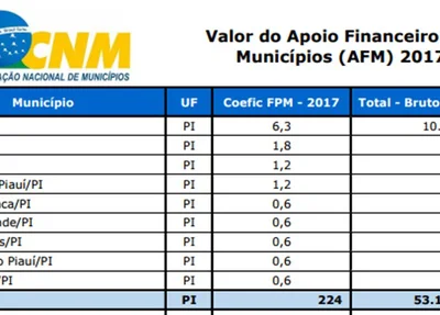 Confira quanto vai receber cada município do Piauí do repasse emergencial