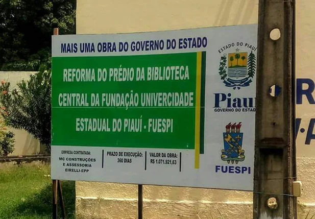 Placa na Uespi tem erro de grafia