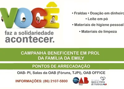 Campanha OAB em prol da família de Emily 