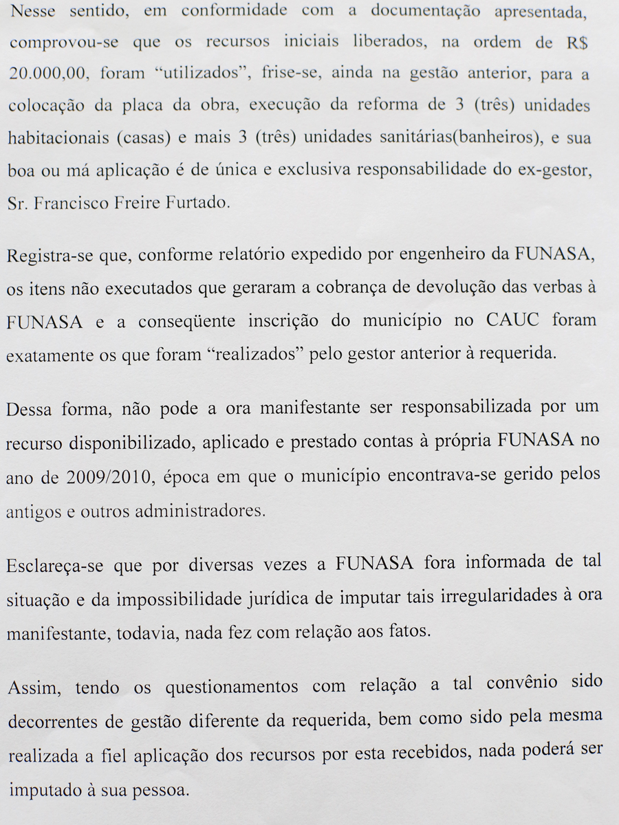 Direito de Resposta sobre convênio