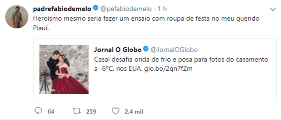 Publicação do padre Fábio de Melo