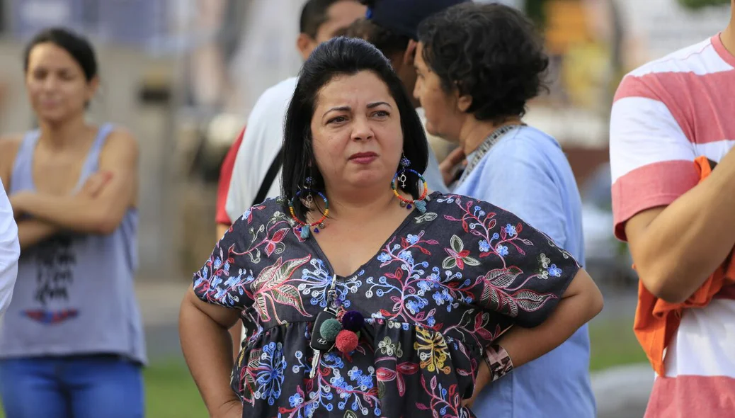 Fabíola Lemos, professora e uma das organizadoras da manifestação 