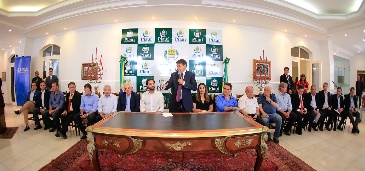 Wellington Dias falando sobre a importância do convênio 