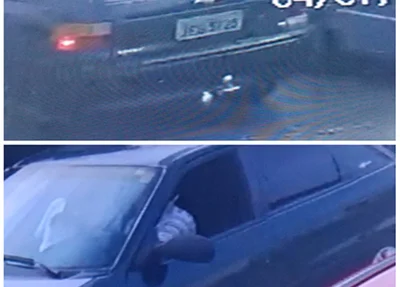 Imagens da câmera de segurança do carro sendo utilizado no roubo
