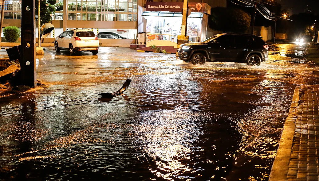 Homero Castelo Branco ficou alagada após chuva