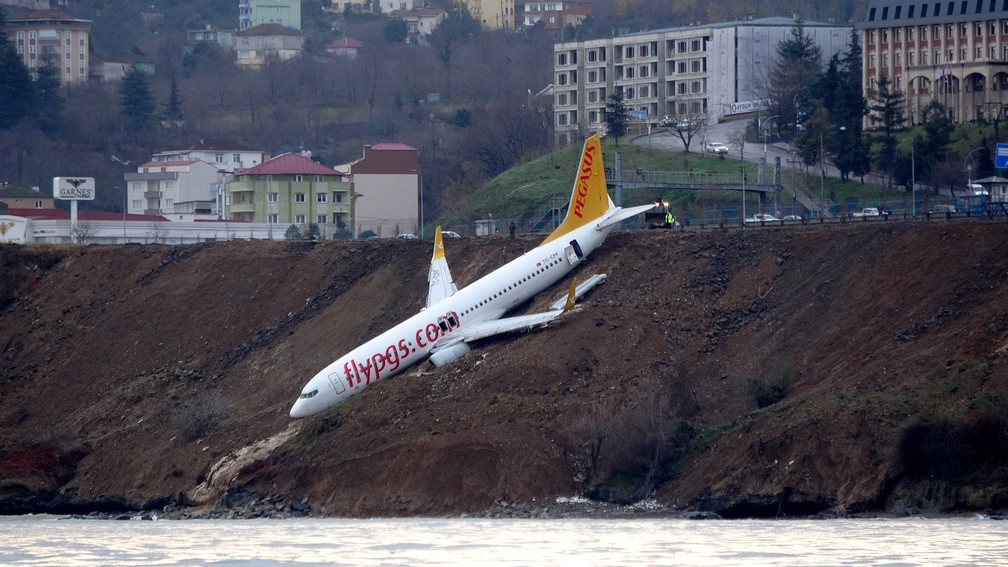 Avião ficou próximo de cair no mar na Turquia