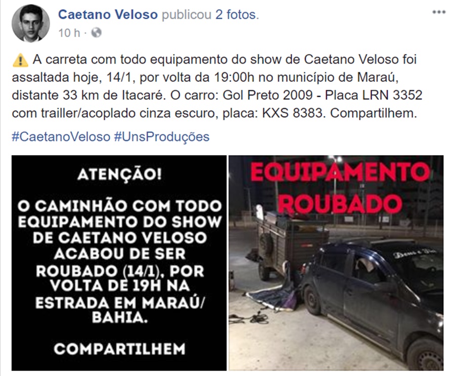 Publicação de Caetano Veloso
