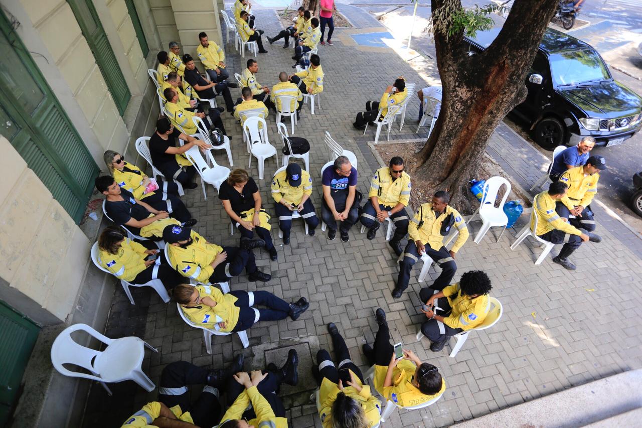 Agentes da Strans fazem paralisação