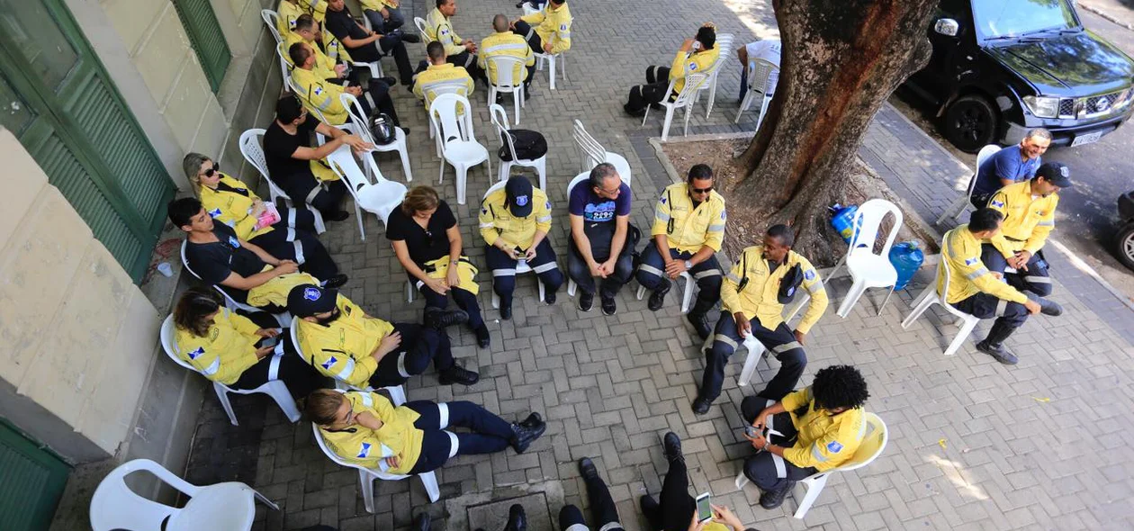 Agentes da Strans fazem paralisação
