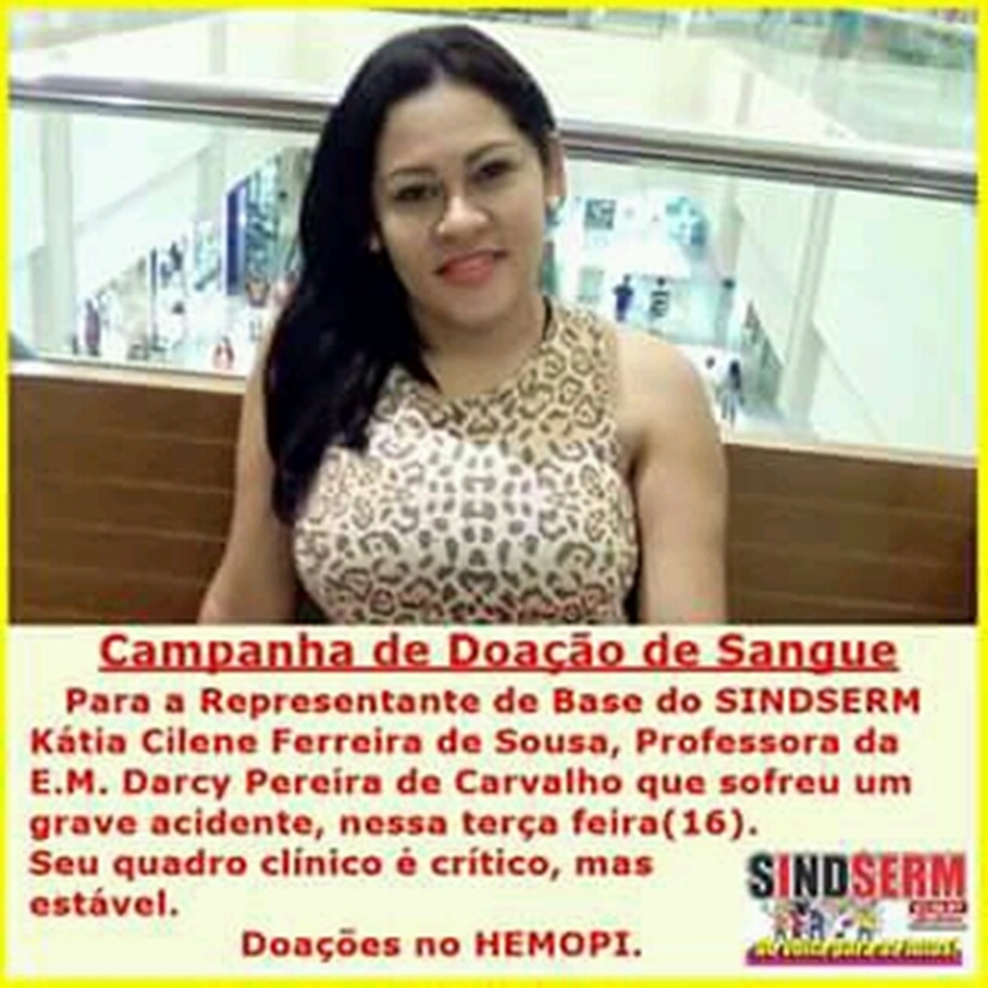Campanha de doação de sangue para Kátia Cilene 