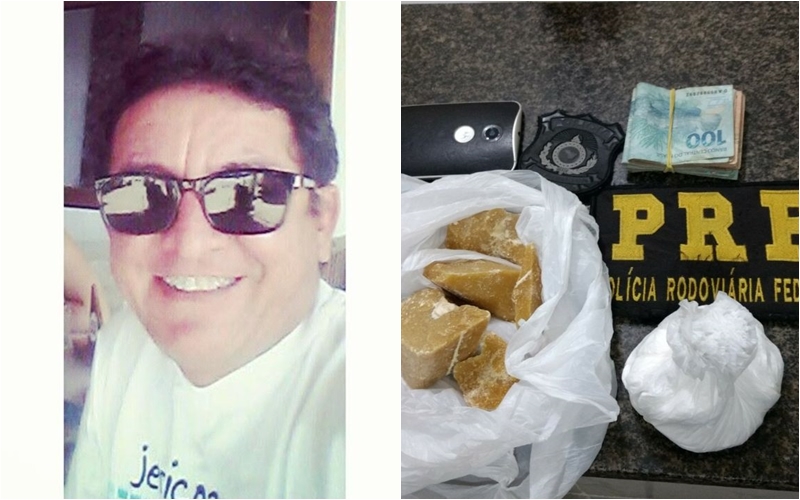 Claudio Veras e droga apreendida