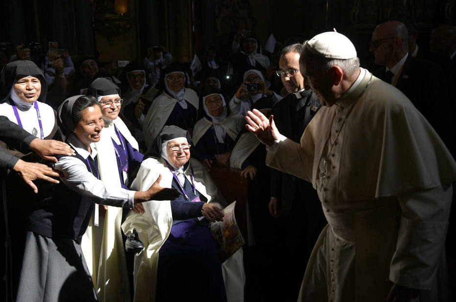 Papa Francisco se reuniu com freiras contemplativas no Santuário das Nazarenas