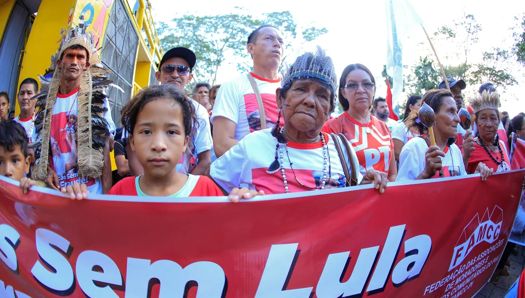 Manifestação em defesa do ex-presidente Lula