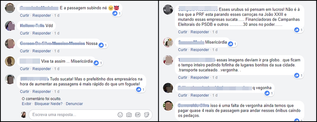 Comentários sobre as condições do transporte público de Teresina