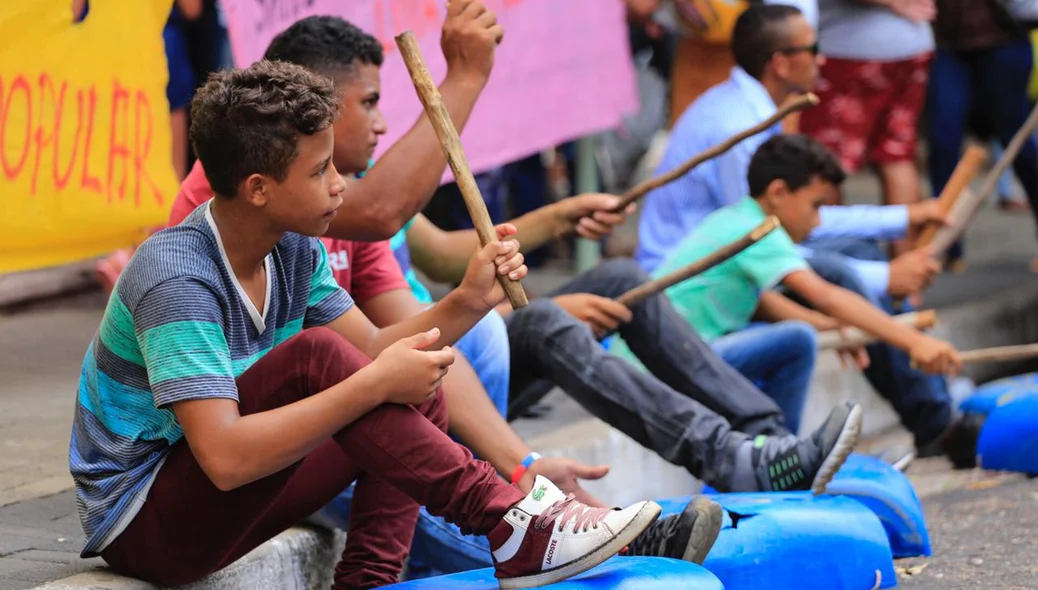 Crianças na manifestação 