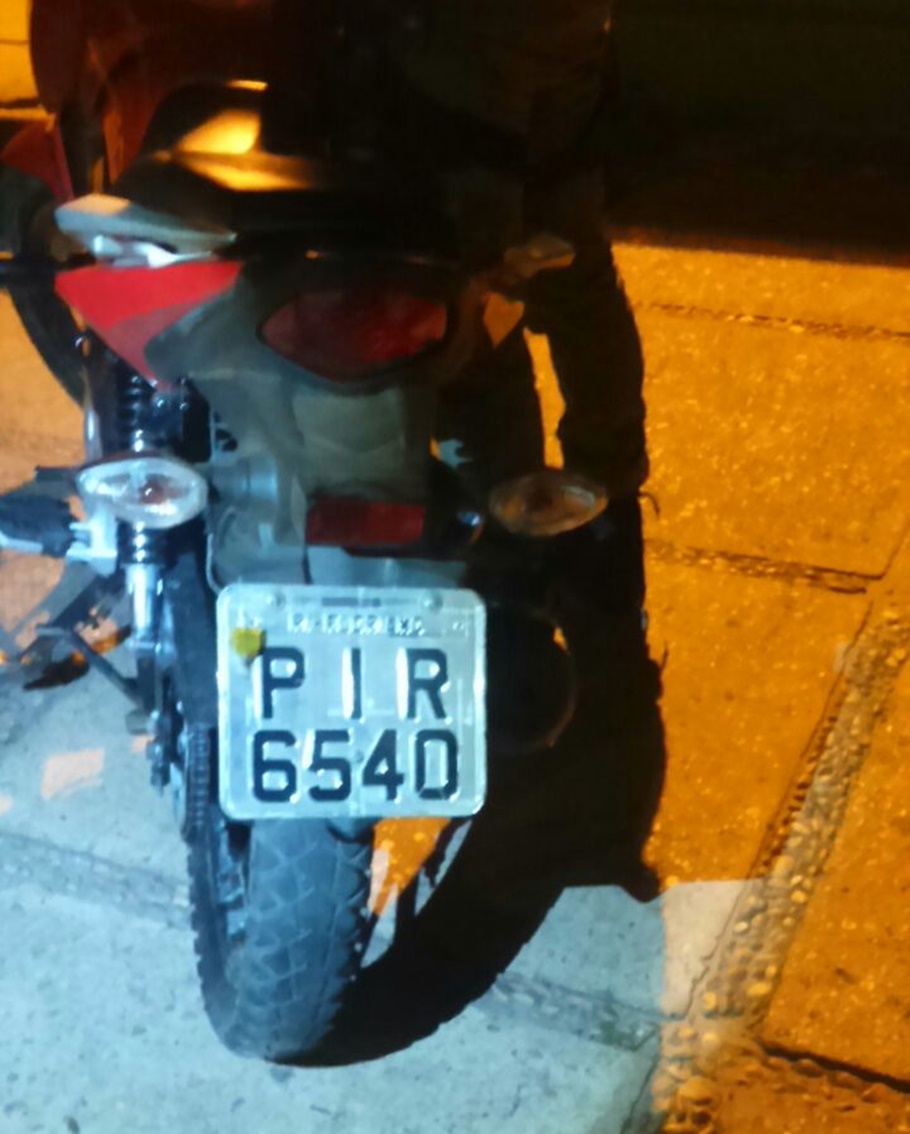 Placa da motocicleta utilizada