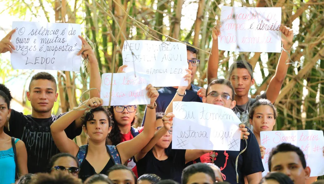 Manifestação dos estudantes do curso de Licenciatura em Educação do Campo