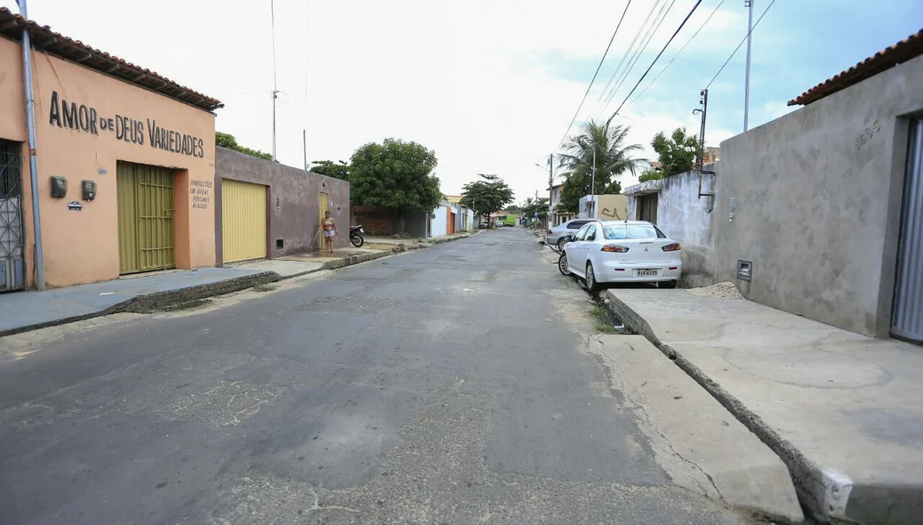 Rua Anísio Pires, bairro Nova Brasília, onde aconteceu a tentativa de assalto mal sucedida