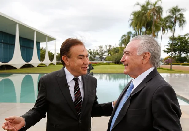 Amaury Jr e o presidente da república Michel Temer no Palácio da Alvorada