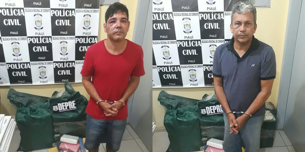 Nagib Brito de Aquino e Ângelo Augusto Ribeiro Boechat Lopes foram presos pela PM com 300 kg de cocaína