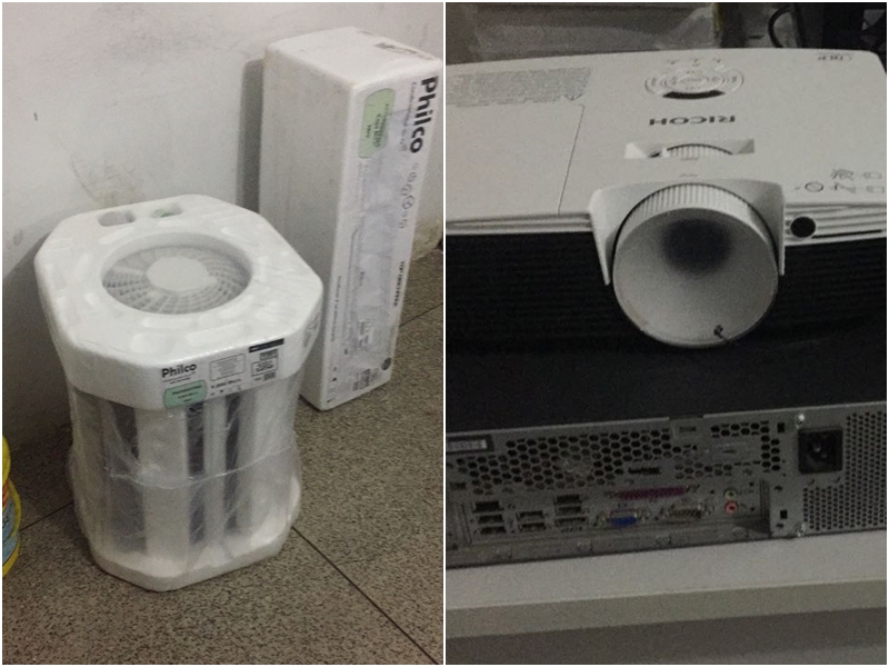 Alguns dos objetos que foram roubados pelos acusados