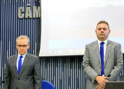 Firmino Filho, prefeito de Teresina  e Jeová Alencar, presidente da Câmara Municipal de Teresina
