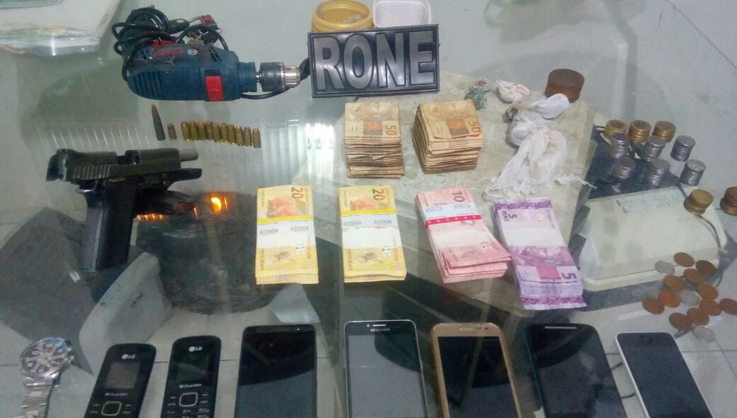 Dinheiro apreendido pela Polícia Militar
