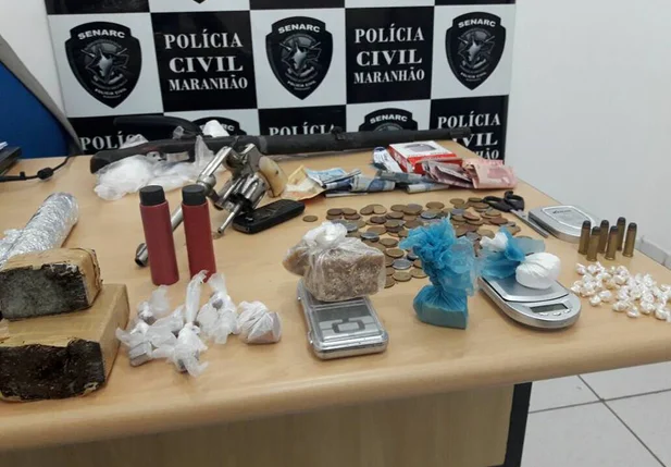 Materiais apreendidos pela Polícia Civil