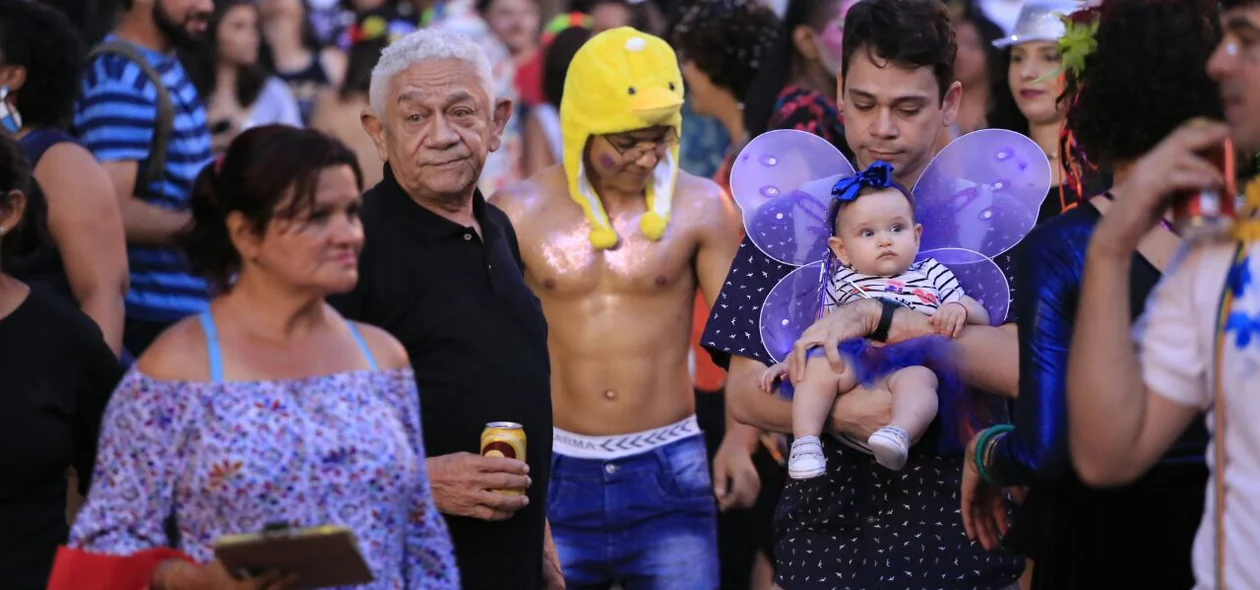 Foliões participam do bloco Sanatório Geral em Teresina