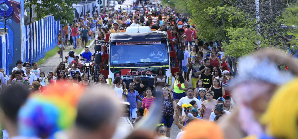 Muitos foliões participam do bloco Vaca Atolada na segunda-feira de Carnaval