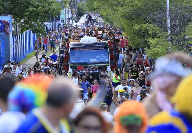 Muitos foliões participam do bloco Vaca Atolada na segunda-feira de Carnaval