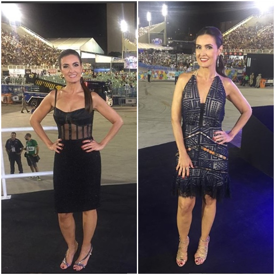 Fátima Bernardes usa looks ousados em transmissões do carnaval do Rio