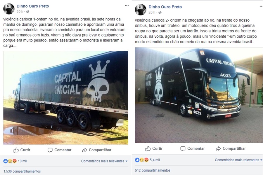 Publicações de Dinho Ouro Preto, vocalista do Capital Inicial