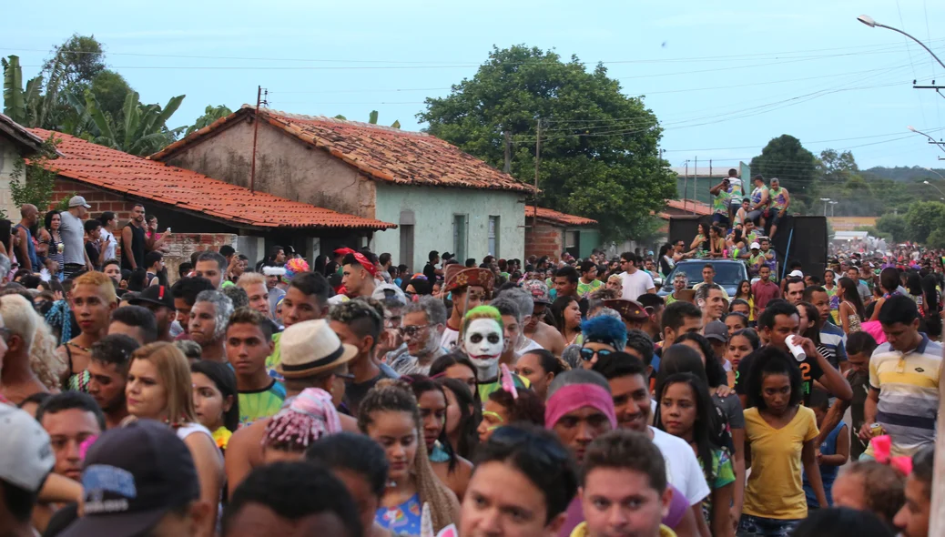 Foliões se divertindo pelas ruas de Altos