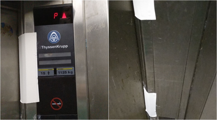 Elevadores do HUT estão com esparadrapos