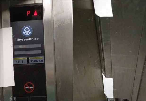 Elevadores do HUT estão com esparadrapos