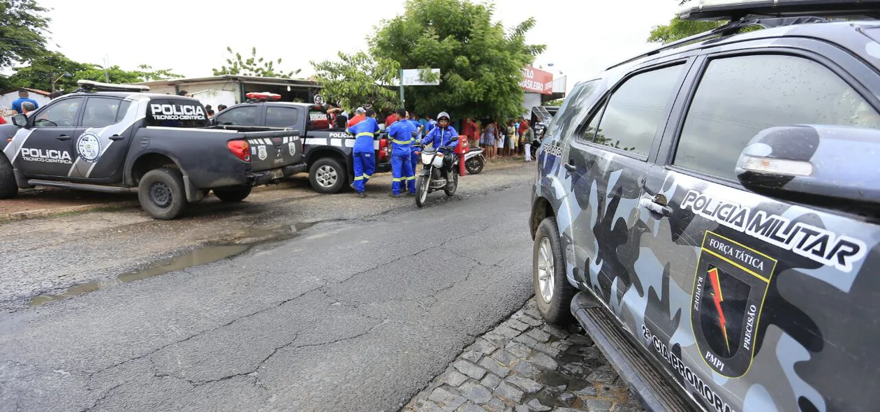 Polícia Militar isolou a área do homicídio de Nilberto Lima e Silva